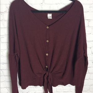 Brendas USA Maroon button down sweater